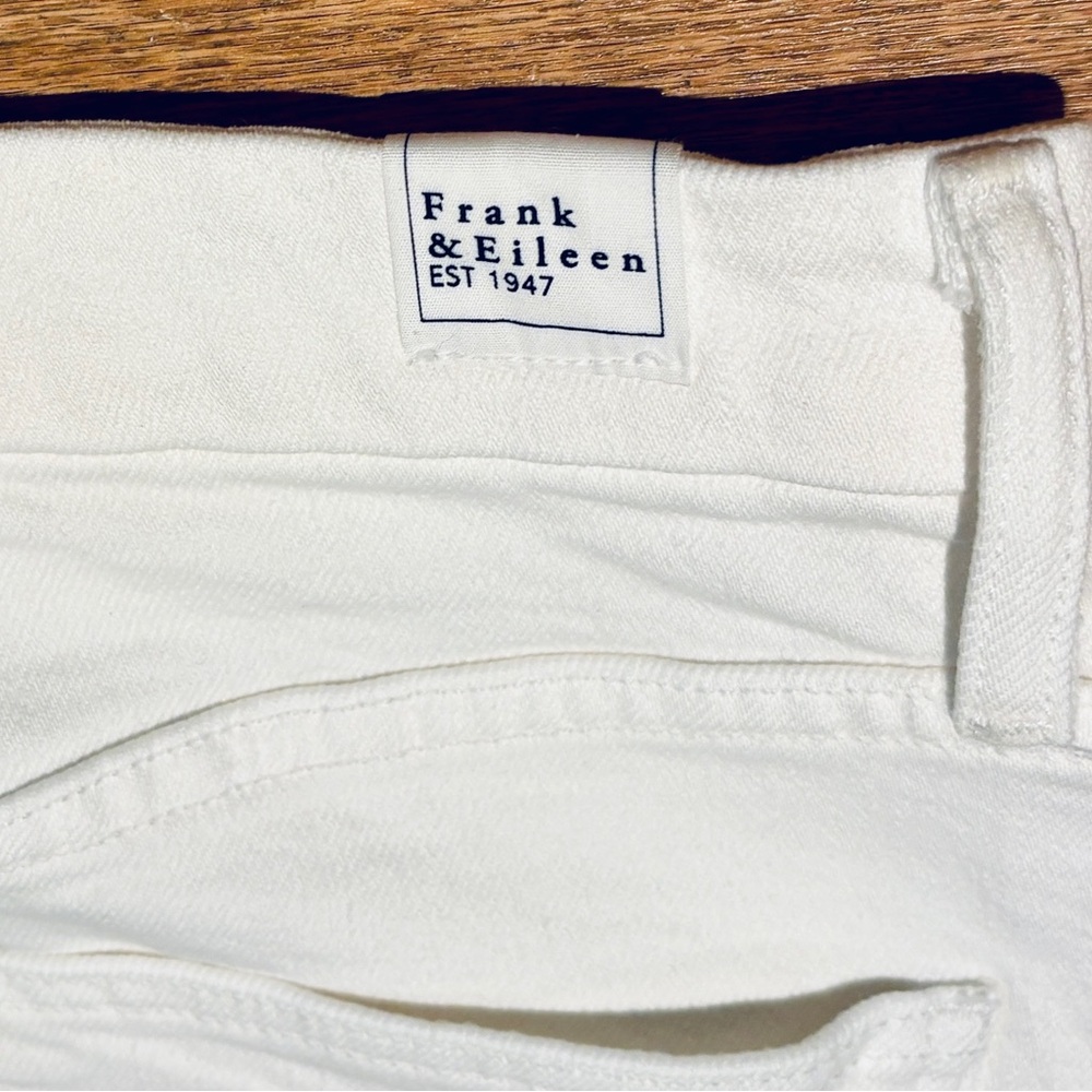 NWOT White Frank & Eileen “Donny” Midi Jean Skirt with Front Seam, Size 27 - Picture 4 of 7